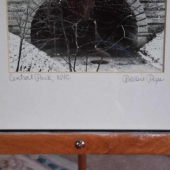 🖤 Signed & Framed Robbie Pope Photograph Black & White Central Park Winter - Picture 5 of 8